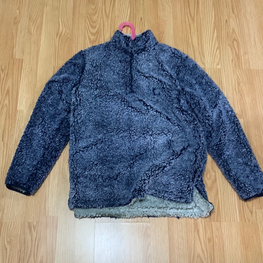reversible sherpa half zip